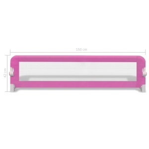 Balustradă de pat protecție copii, 2 buc., roz, 150 x 42 cm - Img 6
