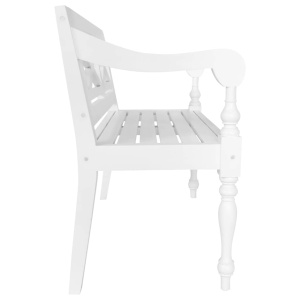 Bancă Batavia, alb, 98 cm, lemn masiv mahon - Img 3