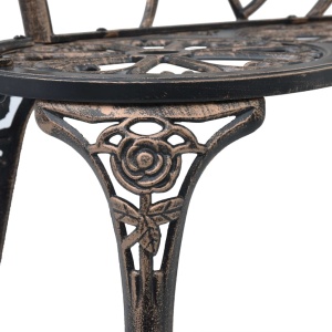 Bancă bistro, bronz, 100 cm, aluminiu turnat - Img 7