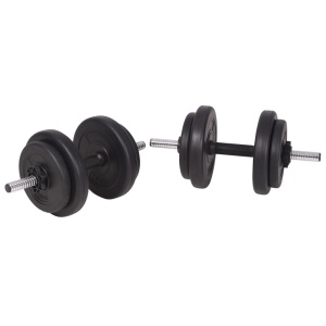 Bancă de antrenament, rastel set de haltere/gantere, 90 kg - Img 12