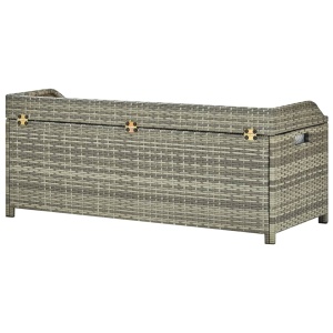 Bancă de depozitare pentru grădină, gri, 120 cm, poliratan - Img 5