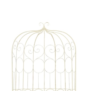 Bancă de grădină, alb vintage, 95 cm, fier - Img 4