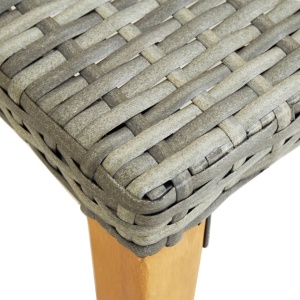 Bancă de grădină, gri, 80 cm, poliratan - Img 4