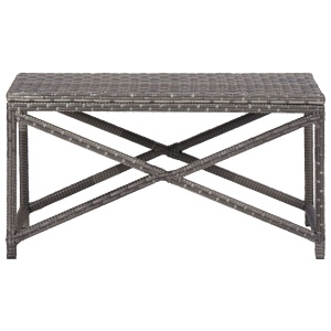 Bancă de grădină, gri, 80 cm, poliratan - Img 2