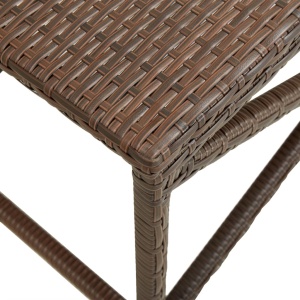 Bancă de grădină, maro, 120 cm, poliratan - Img 4