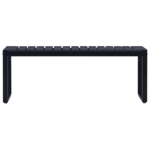 Bancă de grădină, negru, 120,5 cm, placă PS - Img 2