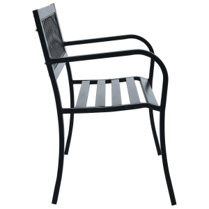 Bancă de grădină, negru, 125 cm, oțel - Img 3