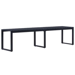 Bancă de grădină, negru, 180 cm, placă PS