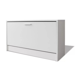 Banca de stocare pentru pantofi, 80x24x45 cm, alb - Img 2