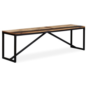 Bancă din lemn masiv reciclat 160x35x45 cm - Img 12