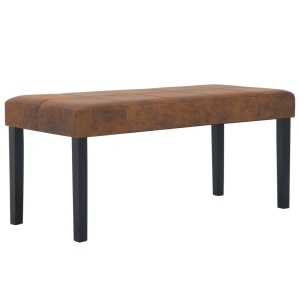 Bancă, maro, 106 cm, piele intoarsă ecologică - Img 2