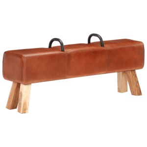 Bancă Turnbock vintage cu mânere, piele naturală de capră - Img 9