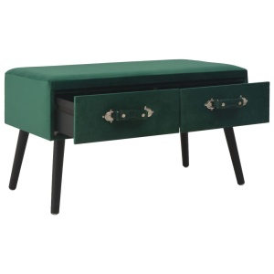 Banchetă cu sertare, verde, 80 cm, catifea - Img 2