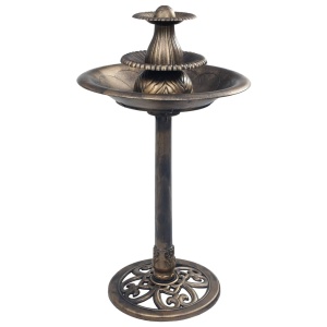 Bazin pentru păsări cu fântână, bronz, 50 x 91 cm, plastic - Img 2