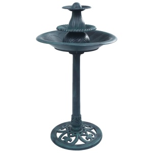Bazin pentru păsări cu fântână, verde, 50 x 91 cm, plastic - Img 3