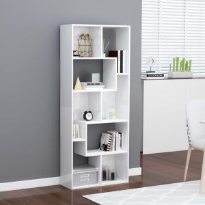 Bibliotecă, alb extralucios, 67 x 24 x 161 cm, PAL