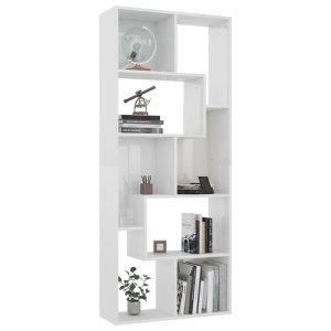 Bibliotecă, alb extralucios, 67 x 24 x 161 cm, PAL - Img 4