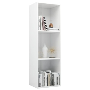 Bibliotecă/Comodă TV, alb lucios, 36 x 30 x 114 cm, PAL - Img 3
