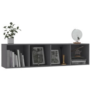 Bibliotecă/Comodă TV, gri, 143 x 30 x 36 cm - Img 7