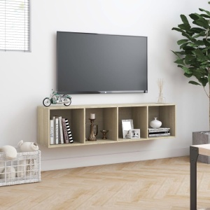 Bibliotecă/Comodă TV, stejar Sonoma, 143 x 30 x 36 cm - Img 4