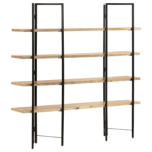 Bibliotecă cu 4 niveluri, 160x35x160 cm, lemn masiv de mango - Img 7