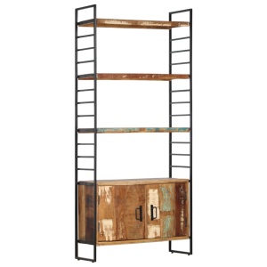 Bibliotecă cu 4 niveluri, 80x30x180 cm, lemn masiv reciclat