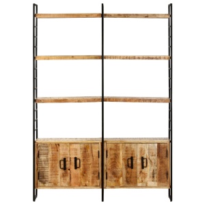 Bibliotecă cu 4 rafturi, 124x30x180 cm, lemn de mango nefinisat - Img 3