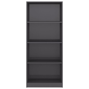 Bibliotecă cu 4 rafturi, gri extralucios, 60 x 24 x 142 cm, PAL - Img 4