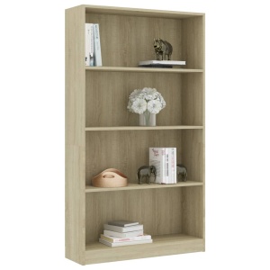Bibliotecă cu 4 rafturi, stejar Sonoma, 80 x 24 x 142 cm, PAL - Img 3