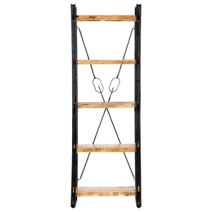 Bibliotecă cu 5 rafturi, 60 x 30 x 180 cm, lemn masiv de mango - Img 2