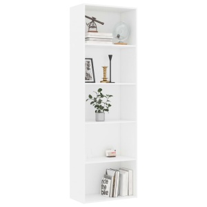 Bibliotecă cu 5 rafturi, alb, 60 x 30 x 189 cm, PAL - Img 3
