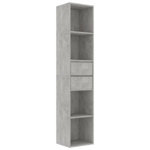 Bibliotecă, gri beton, 36 x 30 x 171 cm, PAL - Img 2