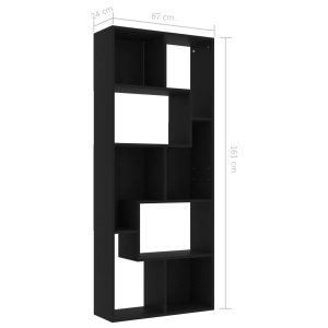 Bibliotecă, negru, 67 x 24 x 161 cm, PAL - Img 10