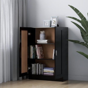 Bibliotecă, negru, 82,5 x 30,5 x 115 cm, PAL - Img 3