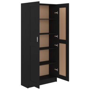 Bibliotecă, negru, 82,5 x 30,5 x 185,5 cm, PAL - Img 8