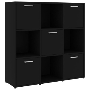 Bibliotecă, negru, 90 x 30 x 90 cm, PAL - Img 2