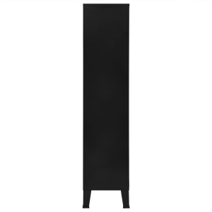 Bibliotecă, negru, 90 x 40 x 180 cm, oțel, industrial - Img 5