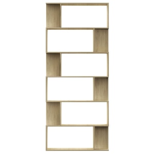 Bibliotecă/Separator cameră, stejar Sonoma, 80x24x192 cm, PAL - Img 8