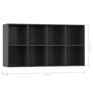 Bibliotecă/Servantă, gri lucios, 66 x 30 x 130 cm, PAL - Img 11