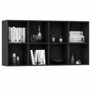 Bibliotecă/Servantă, negru, 66 x 30 x 130 cm, PAL - Img 8