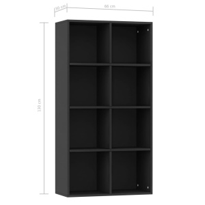 Bibliotecă/Servantă, negru, 66 x 30 x 130 cm, PAL - Img 10