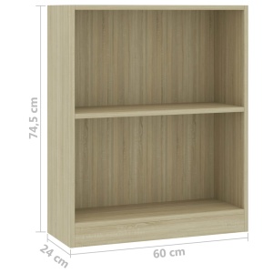 Bibliotecă, stejar Sonoma, 60 x 24 x 74,5 cm, PAL - Img 5