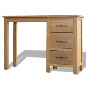 Birou cu 3 sertare, 106 x 40 x 75 cm, lemn masiv de stejar - Img 4