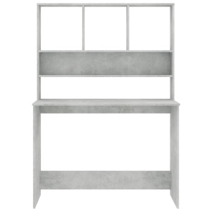 Birou cu rafturi, gri beton, 110x45x157 cm, PAL - Img 4