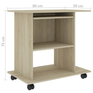 Birou de calculator, stejar Sonoma, 80 x 50 x 75 cm, PAL - Img 5
