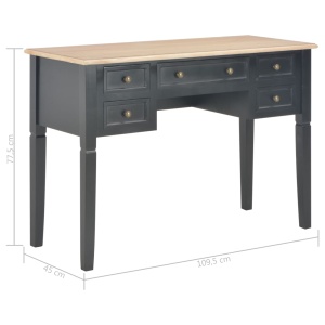 Birou de scris, negru, 109,5 x 45 x 77,5 cm, lemn - Img 7