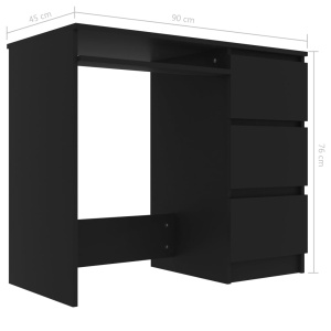 Birou, negru, 90 x 45 x 76 cm, PAL - Img 5
