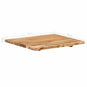 Blat lavoar de baie, 60 x 55 x 2,5 cm, lemn masiv de acacia - Img 4