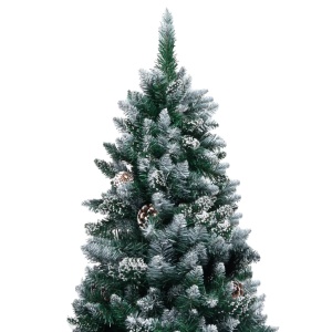 Brad de Crăciun artificial cu conuri și zăpadă albă, 150 cm - Img 2