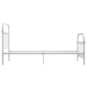 Cadru de pat, alb, 100 x 200 cm, metal - Img 4